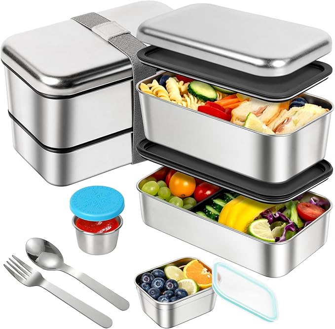 Stackable Stainless Steel Bento Box for Adults